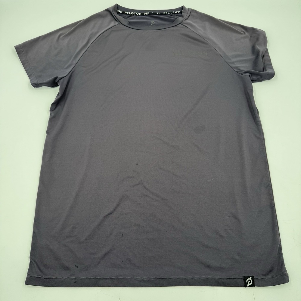 Peloton Men's Crew Neck Short Sleeve Logo Basic‎ Athletic Tee Shirt Gray Medium